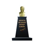 Atatürk Büstü (85cm Alüminyum)+ Kaide (120cm)+ Alt tabla Lise Modeli