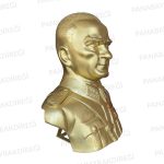 80 cm Mareşal Üniformalı Alüminyum Atatürk Büstü - Görsel 3